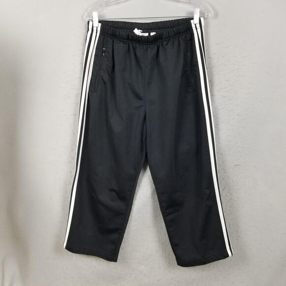 Adidas Track Suit Womens Large Black 3 Stripe Full Zip Jacket Pants Set Athletic - Picture 8 of 16
